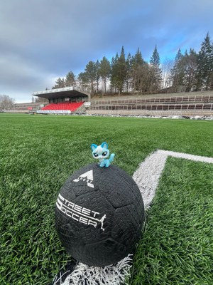 Norvège mascotte sur ballon foot